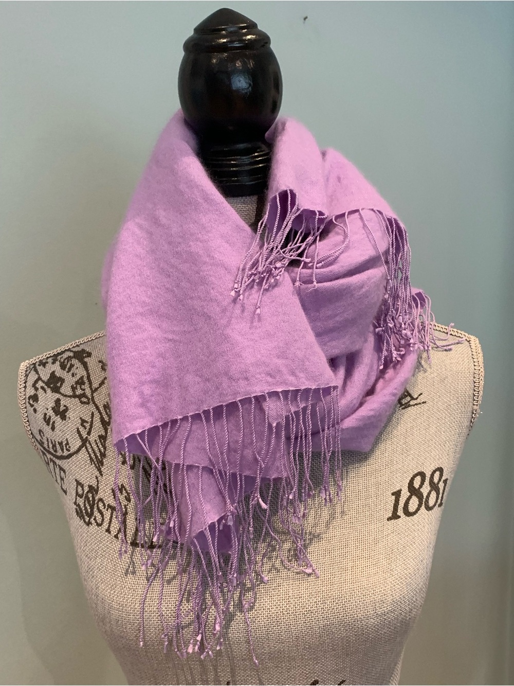 DANIER Soft Lavender Fringe Scarf - Women's Accessory